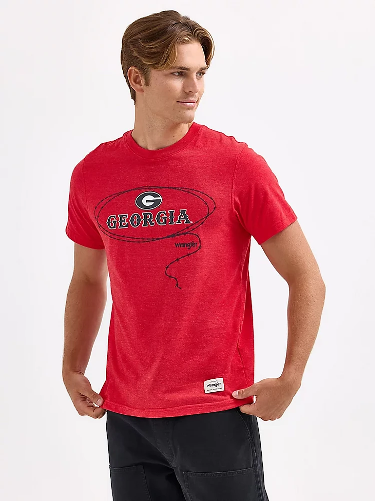 Men's Wrangler Collegiate Barb Wire T-Shirt University Of Georgia