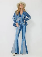 Wrangler x Lainey Wilson Patchwork Bell Bottoms Blue