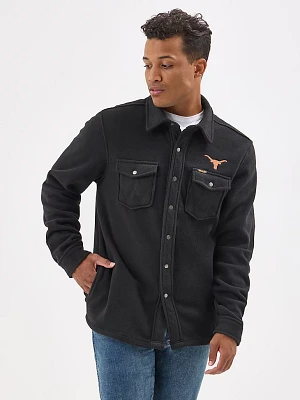 Men's Wrangler Collegiate Fleece Western Snap Jacket University Of Texas