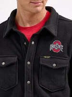 Men's Wrangler Collegiate Fleece Western Snap Jacket Ohio State