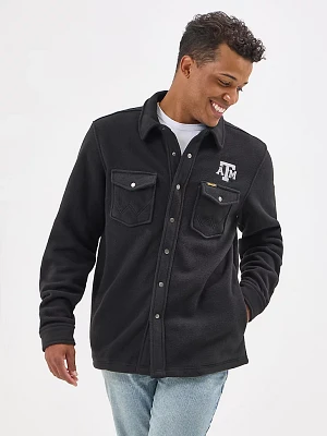 Men's Wrangler Collegiate Fleece Western Snap Jacket Texas A&M