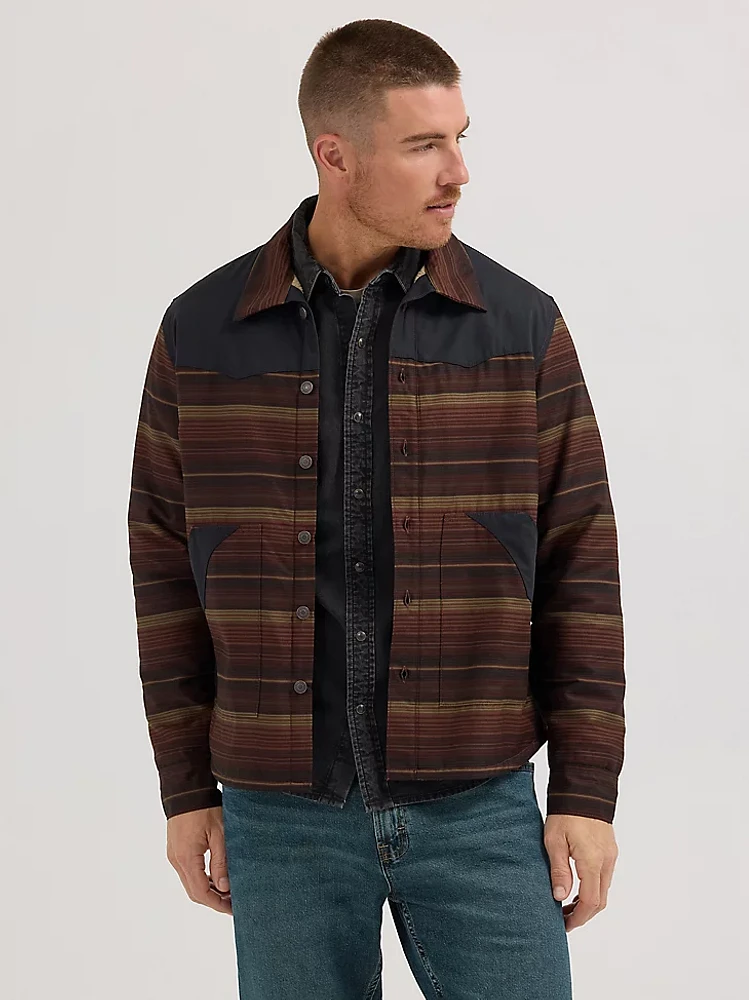 Men's Sherpa Lined Shirt Jacket Bitter Chocolate