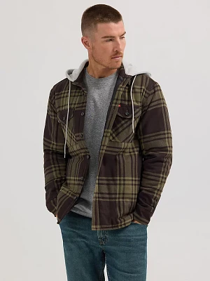 Men's Hooded Shirt Jacket Burnt Olive