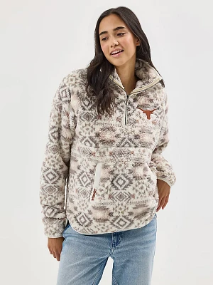 Women's Wrangler Collegiate Sherpa Quarter-Zip Pullover University Of Texas