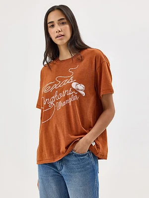 Women's Wrangler Collegiate Lasso Oversized Tee University Of Texas