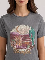 Women's Cowboy Boots Graphic Tee Pewter