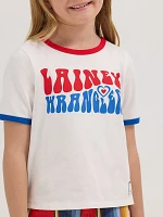 Girl's Wrangler x Lainey Wilson Groovy Ringer Tee White