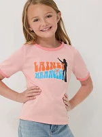 Girl's Wrangler x Lainey Wilson Shadow Ringer Tee Blossom