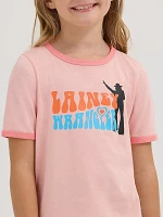 Girl's Wrangler x Lainey Wilson Shadow Ringer Tee Blossom