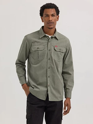 Men's Relaxed Fit Stretch Shirt Olive Night Heather