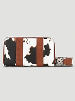 Cow Print Billfold Wallet in Black/White