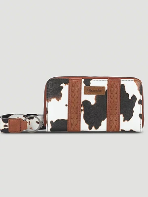 Cow Print Billfold Wallet in Black/White