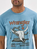 Men's Steer and Snake Graphic T-Shirt Provincial Blue