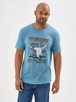 Men's Steer and Snake Graphic T-Shirt Provincial Blue