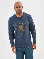 Men's Long Sleeve Graphic T-Shirt Dark Sapphire