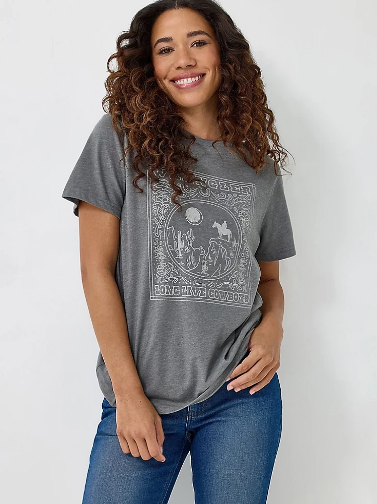 Women's Cowboys Eclipse Graphic Tee Pewter