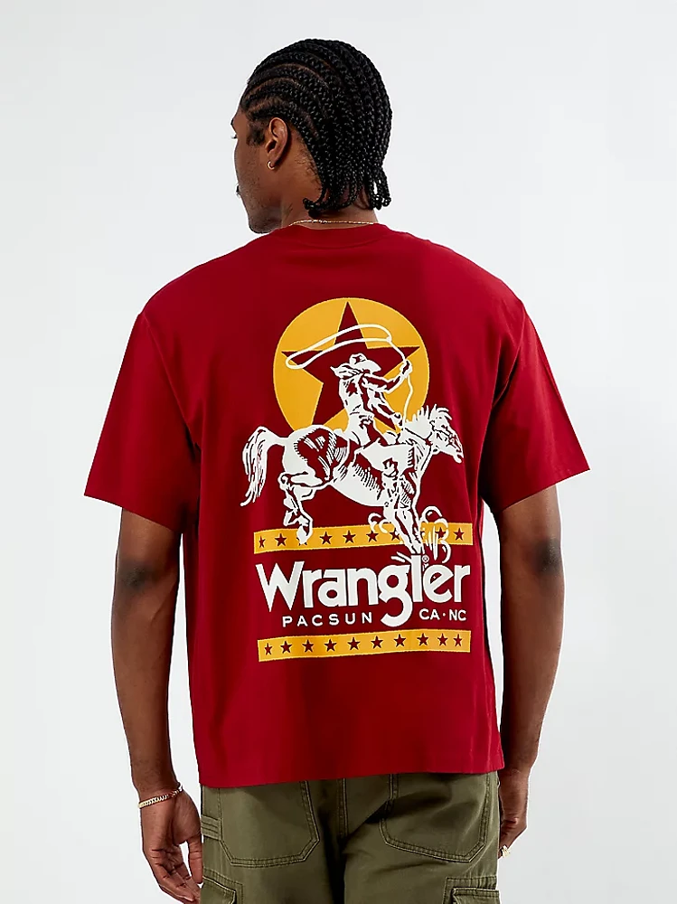 Wrangler® x PacSun Men's Graphic T-Shirt Biking Red