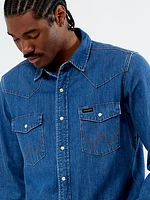 Wrangler® x PacSun Men's Denim Shirt Cowboy Wash