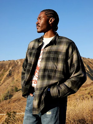 Wrangler® x PacSun Men's Flannel Shirt Deep Depths