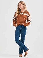 Women's Long Live Cowboys Crew Sweatshirt Mustard