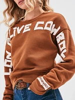 Women's Long Live Cowboys Crew Sweatshirt Mustard