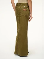 Wrangler + STAUD The Maxi Skirt Dark Olive