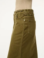 Wrangler + STAUD The Maxi Skirt Dark Olive