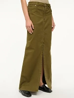 Wrangler + STAUD The Maxi Skirt Dark Olive