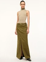 Wrangler + STAUD The Maxi Skirt Dark Olive