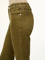 Wrangler + STAUD The Cropped Boot Jean Sergeant Green