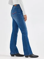 Women's Bold Boot Embroidered Jean Desert Rose