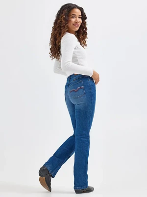 Women's Bold Boot Embroidered Jean Desert Rose