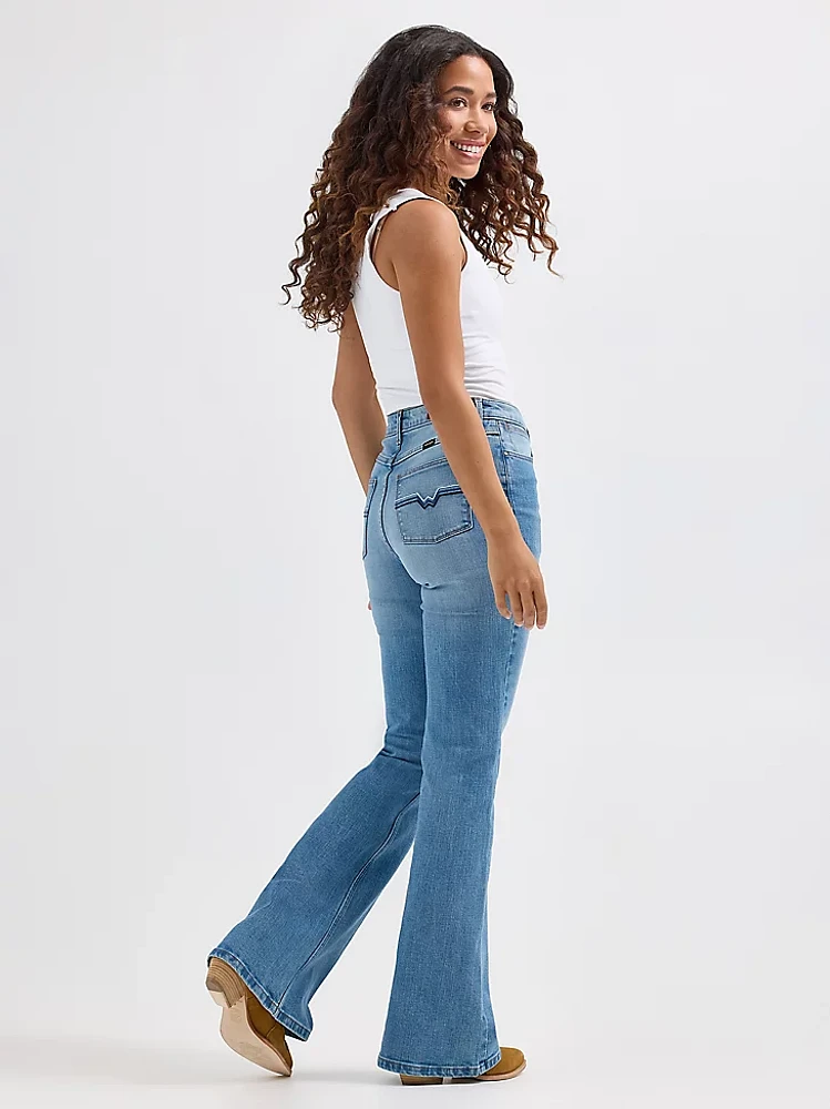 Women's Fierce Flare Embroidered Jean Freedom Blue