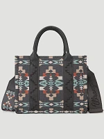 Southwestern Print Cross Body Canvas Mini Tote in Light