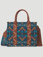 Southwestern Print Cross Body Canvas Mini Tote in