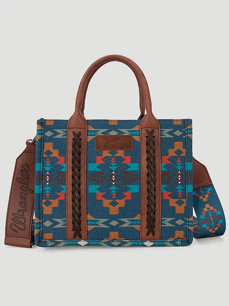 Southwestern Print Cross Body Canvas Mini Tote in