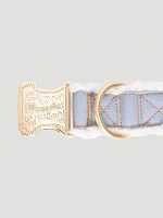 Denim Sherpa Dog Collar in Light Blue