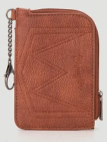 Southwestern Print Zip Card Case in Brown