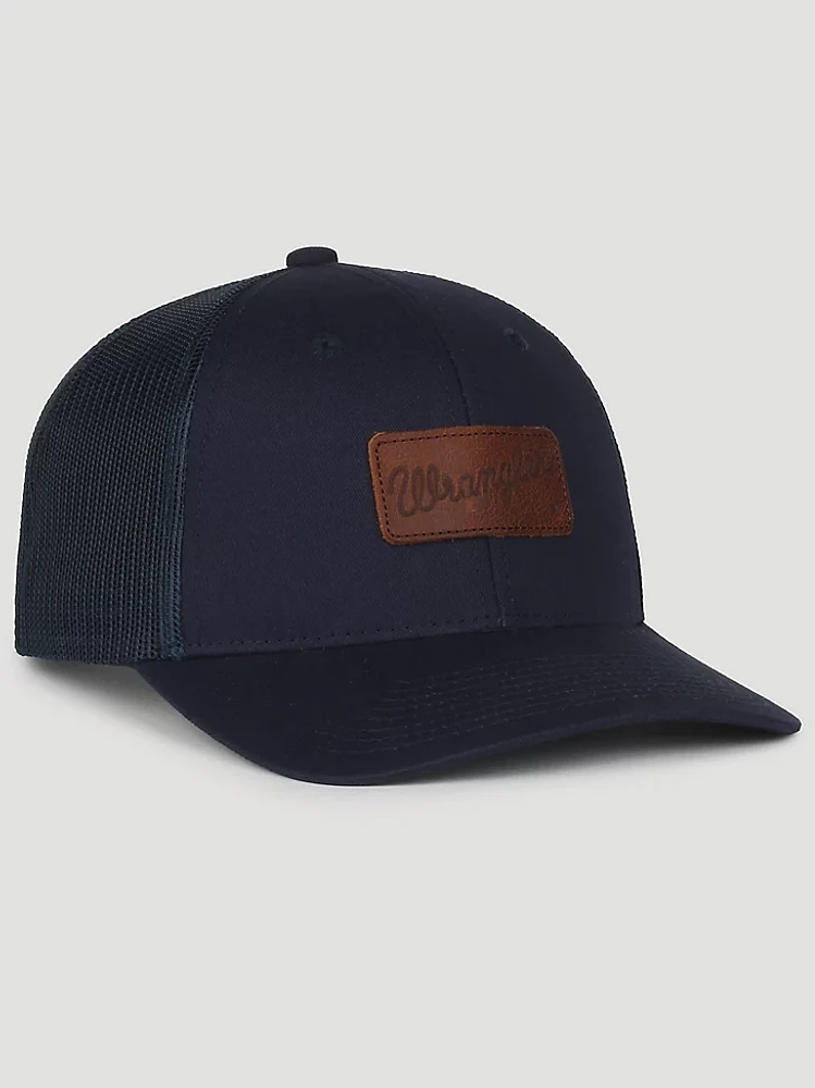 Wrangler Logo Mesh Hat in Navy