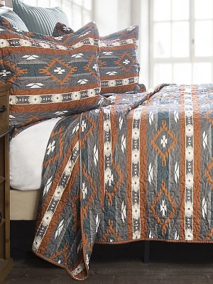 Wrangler Checotah Stripe 4-Piece Queen Bedding Set in Brown