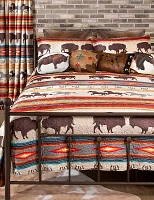 Wrangler Western Stripe 3-Piece Queen Quilt Bedding Set in Brown