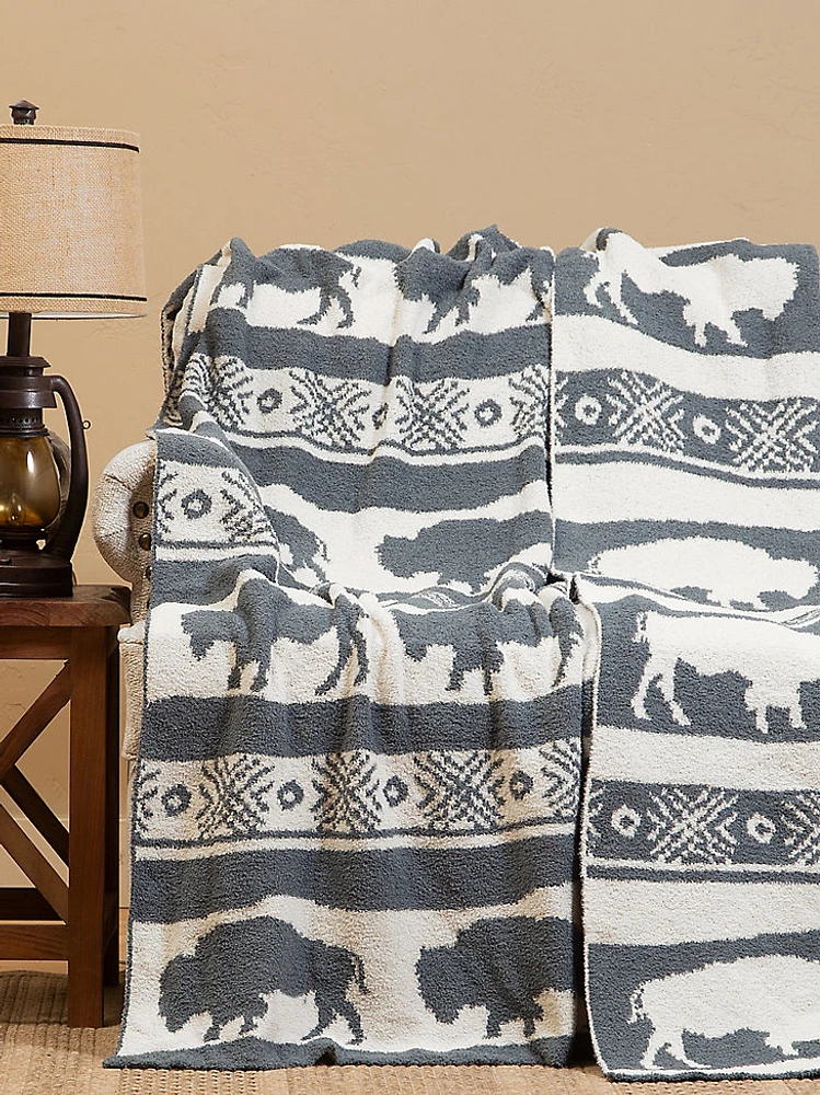 Wrangler Stretchy Throw Blanket in Buffalo Slate