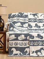 Wrangler Stretchy Throw Blanket in Slate Rodeo