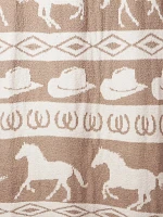 Wrangler Stretchy Throw Blanket in Tan Rodeo