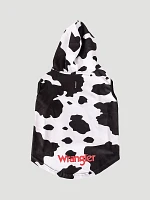 Cow Print Fleece Dog Hoodie Black/White