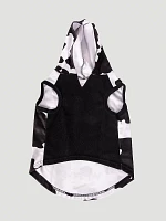 Cow Print Fleece Dog Hoodie Black/White