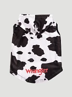 Cow Print Fleece Dog Hoodie Black/White