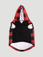 Plaid Fleece Dog Hoodie Red Multi