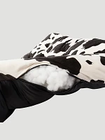 Cow Print Tufted Pet Bed:Black/White:One Size