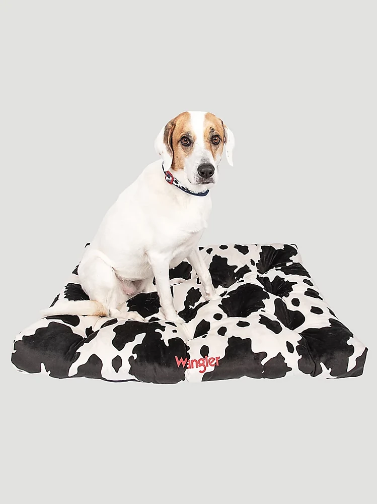 Cow Print Tufted Pet Bed:Black/White:One Size